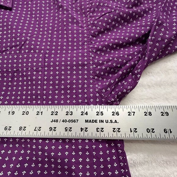 Panhandle Mens Purple Button-Down Shirt XL Cotton Western Style Long Sleeve - Picture 6 of 7